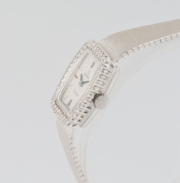 Omega Geneve White Gold 18k and Diamonds 0.4 ct Square Dial
