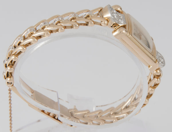 Omega Yellow Gold 18k and Diamonds 0.7 ct Caliber R13.5 Year 1947