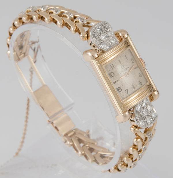 Omega Yellow Gold 18k and Diamonds 0.7 ct Caliber R13.5 Year 1947