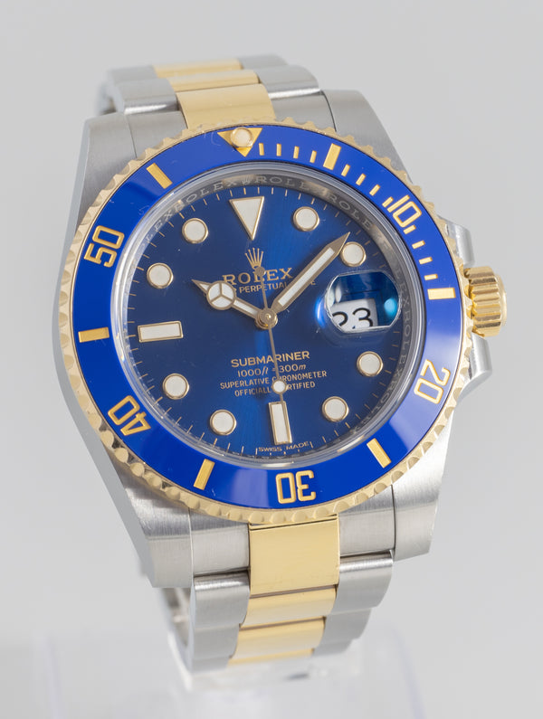 Rolex Submariner Steel and Yellow Gold 18k "Bluesy" Ceramic Bezel Ref: 116613LB