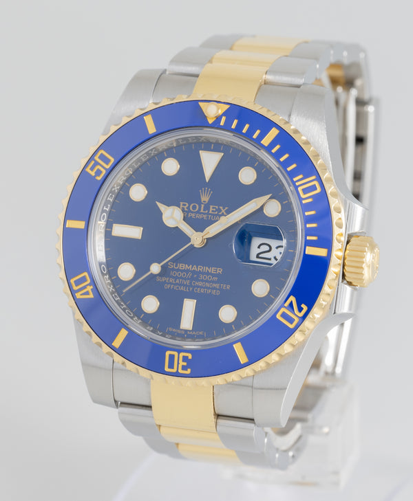 Rolex Submariner Steel and Yellow Gold 18k "Bluesy" Ceramic Bezel Ref: 116613LB