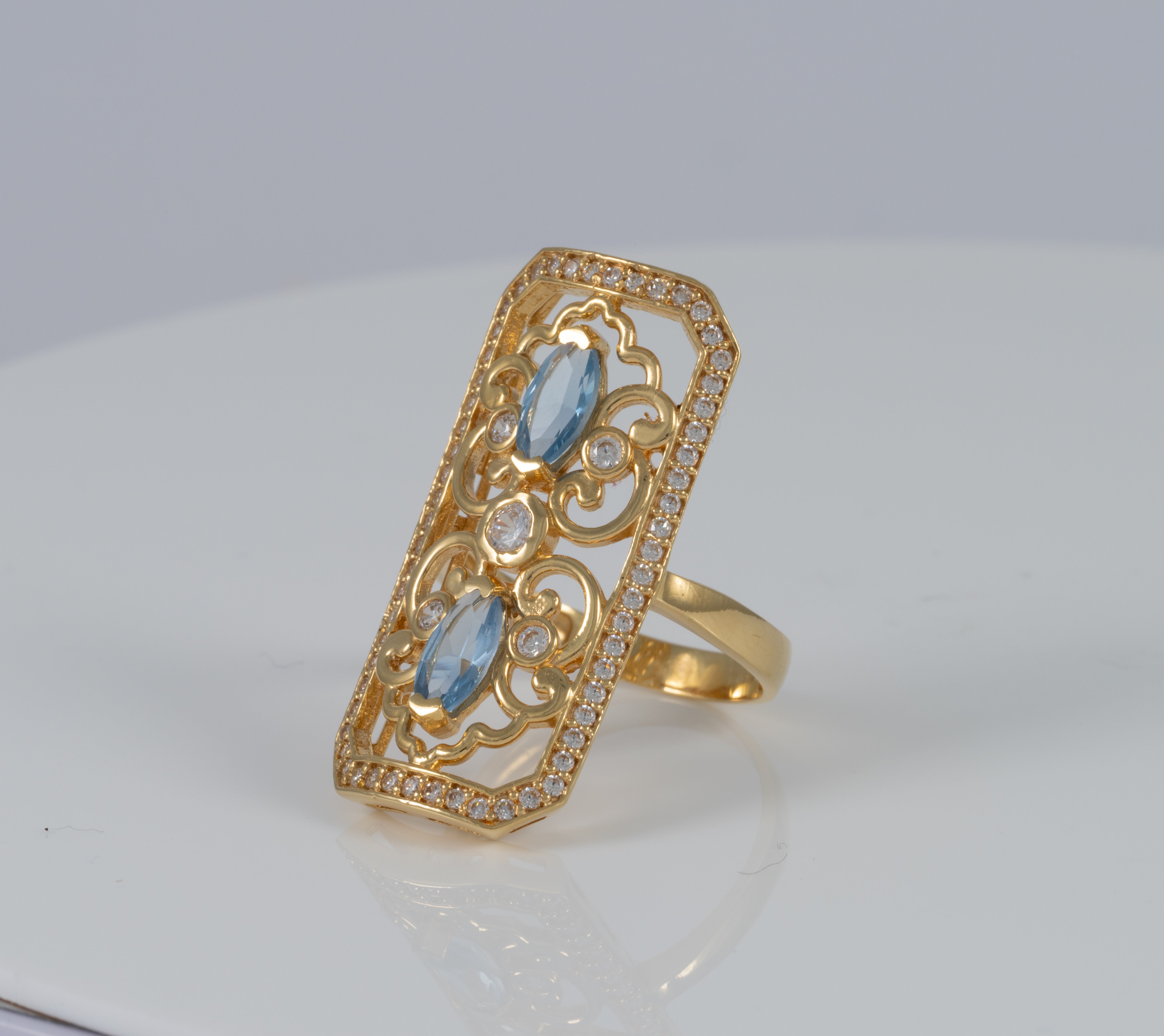 Anillo lanzadera de oro 18k 750