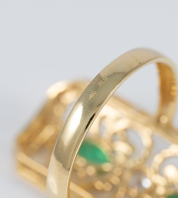 Anillo lanzadera de oro 18k 750