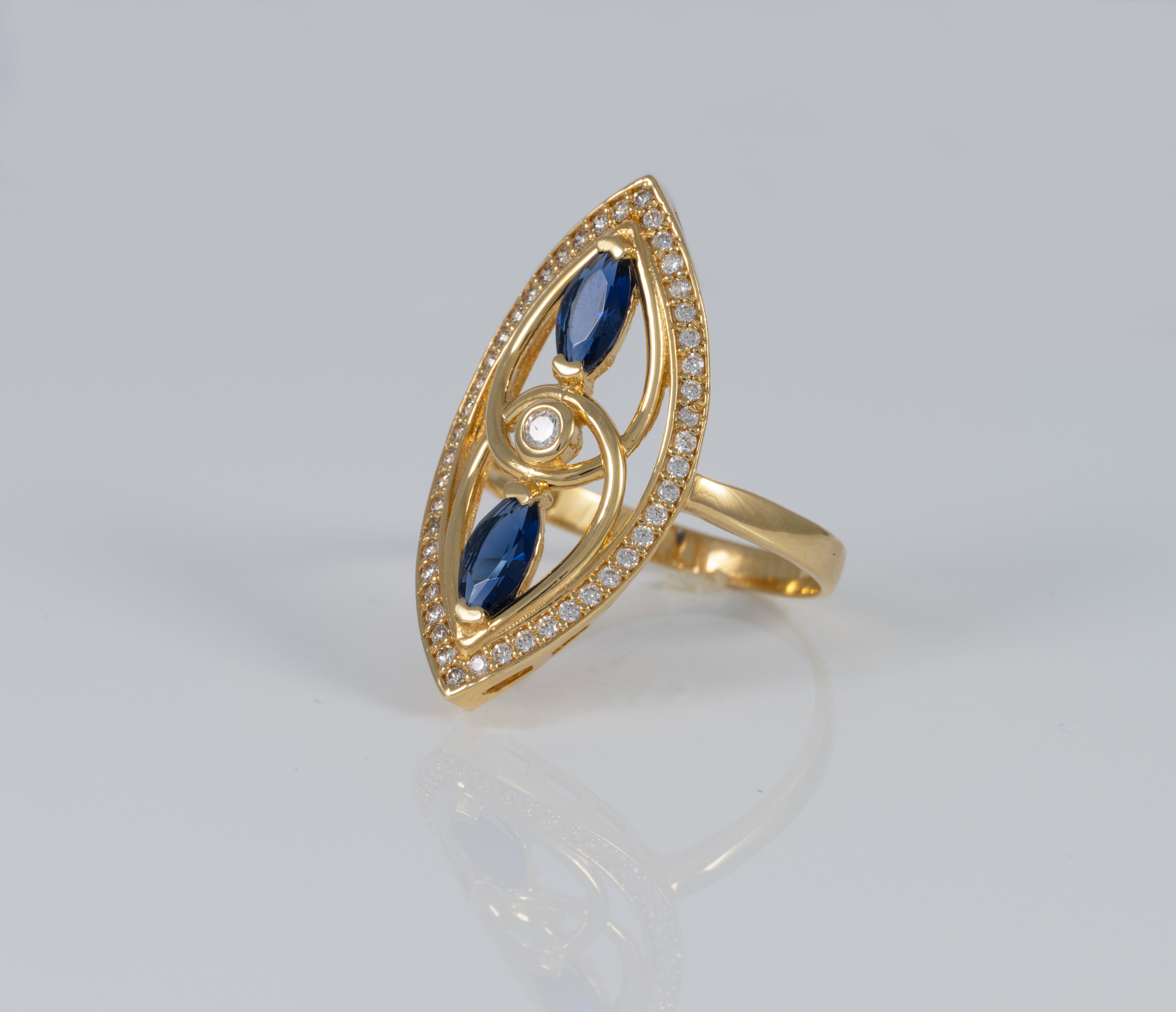 Anillo lanzadera de oro 18k 750