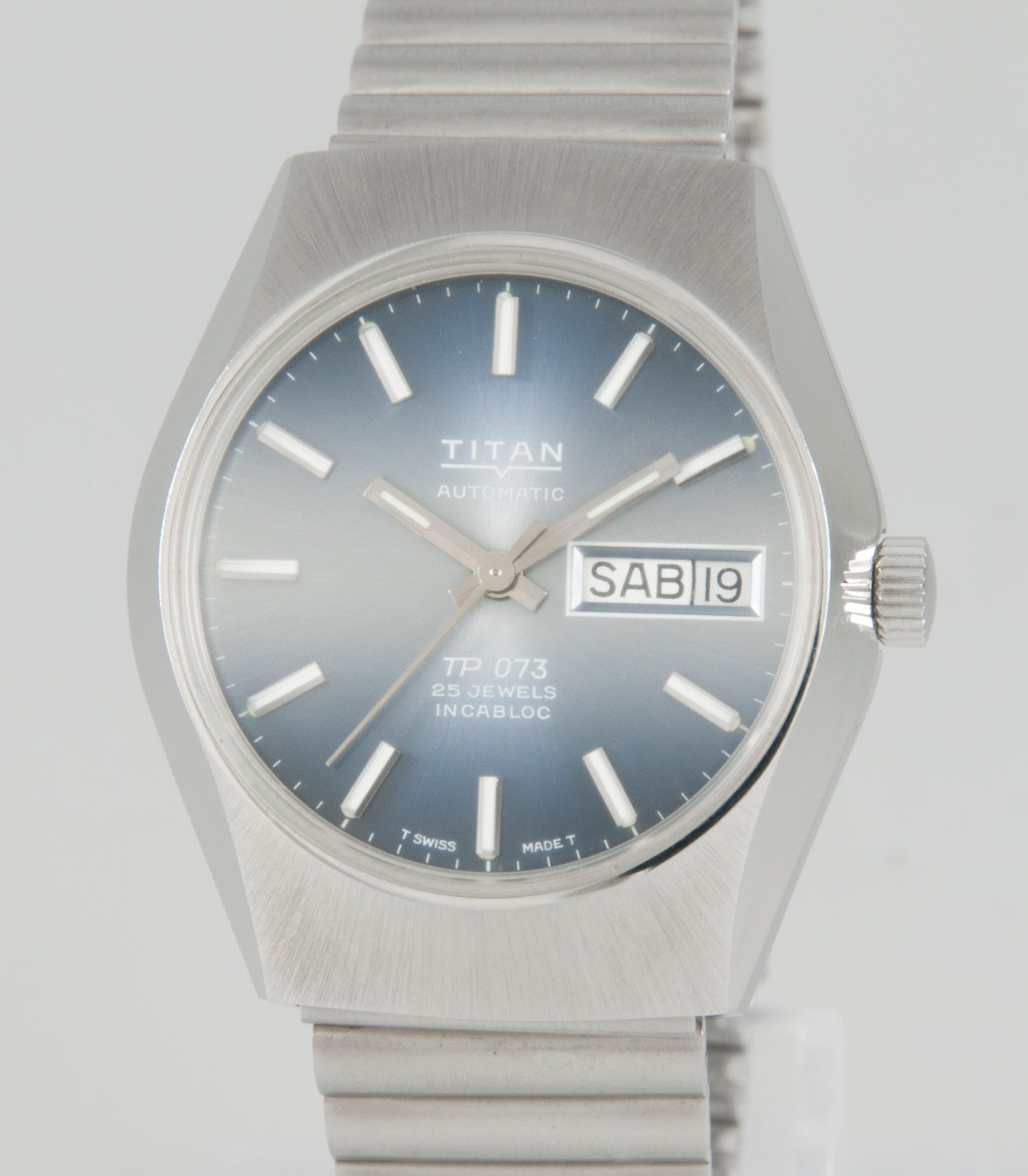 Titan Vintage Automatic TP 073 Day Date Steel Ref: 2168W3