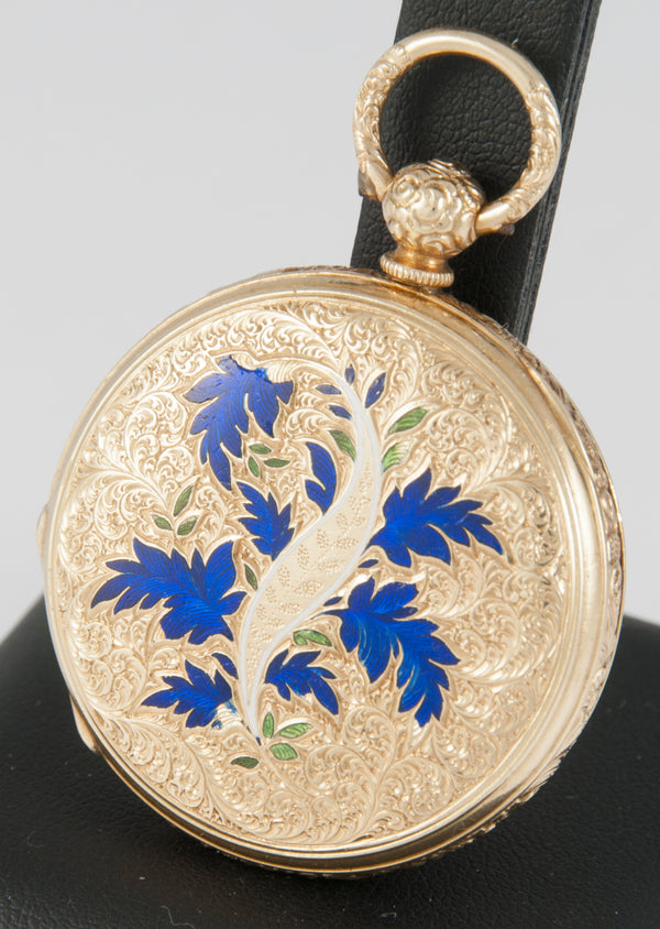 Unknown Pocket Watch Yellow Gold 18k Enamel