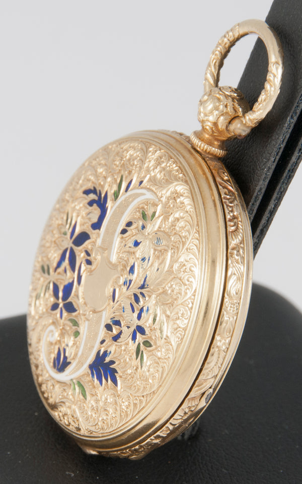 Unknown Pocket Watch Yellow Gold 18k Enamel