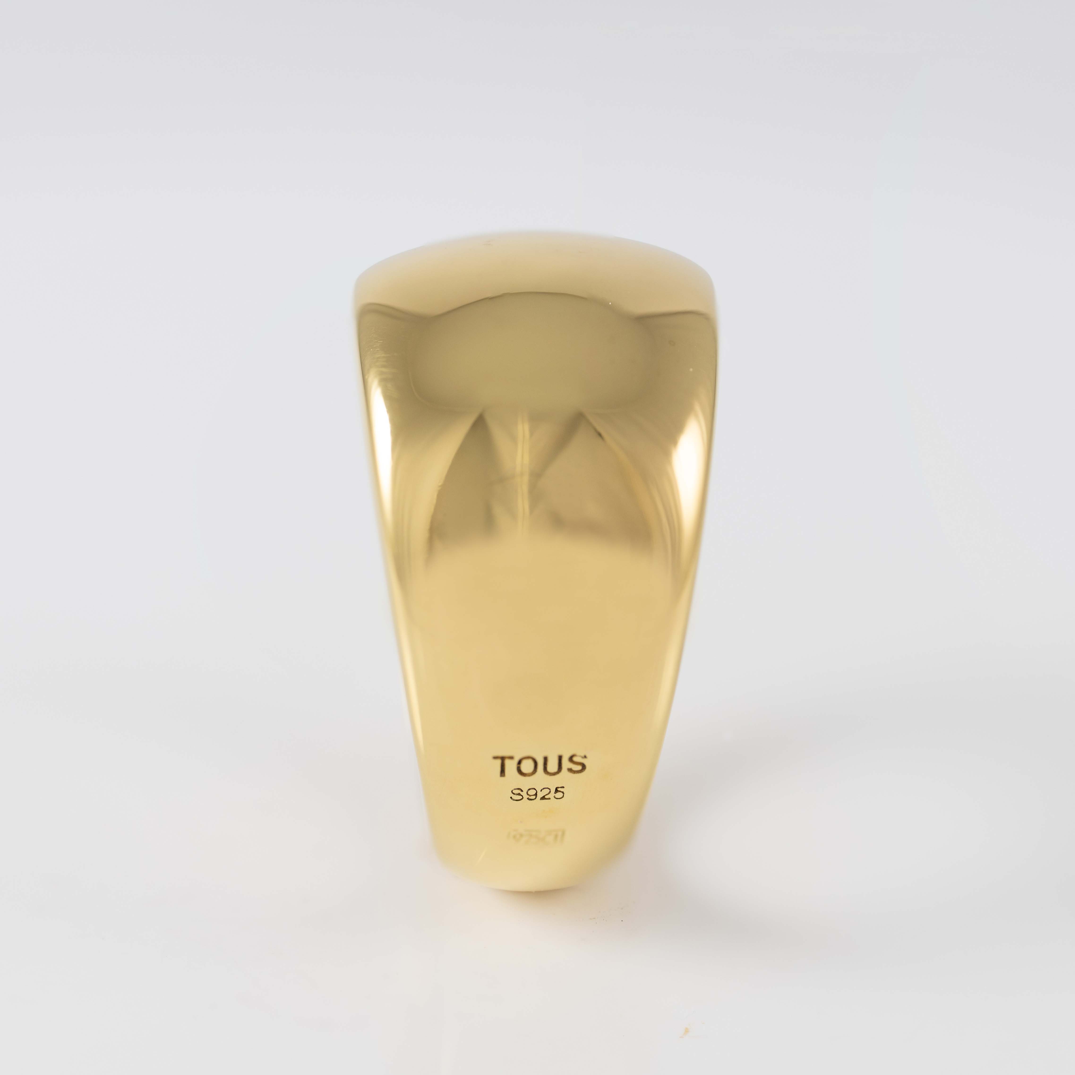 Anillo Tous en plata vermeil abombado Basics