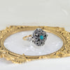 Anillo antiguo en oro 18k y plata