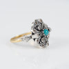 Anillo antiguo en oro 18k y plata
