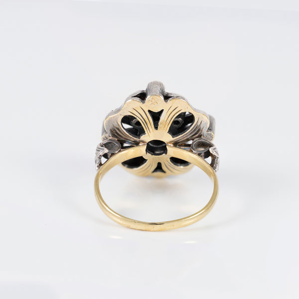 Anillo antiguo en oro 18k y plata