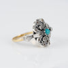 Anillo antiguo en oro 18k y plata