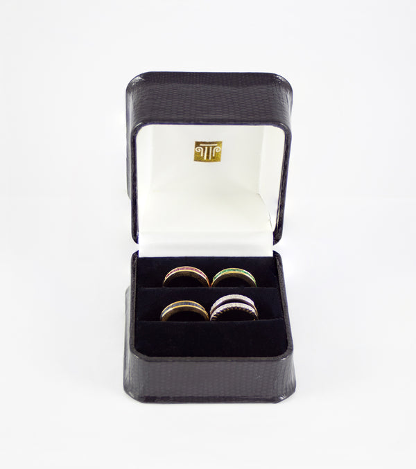 Anillo Infinity en oro amarillo 18k con diamantes zafiros rubíes y esmeraldas