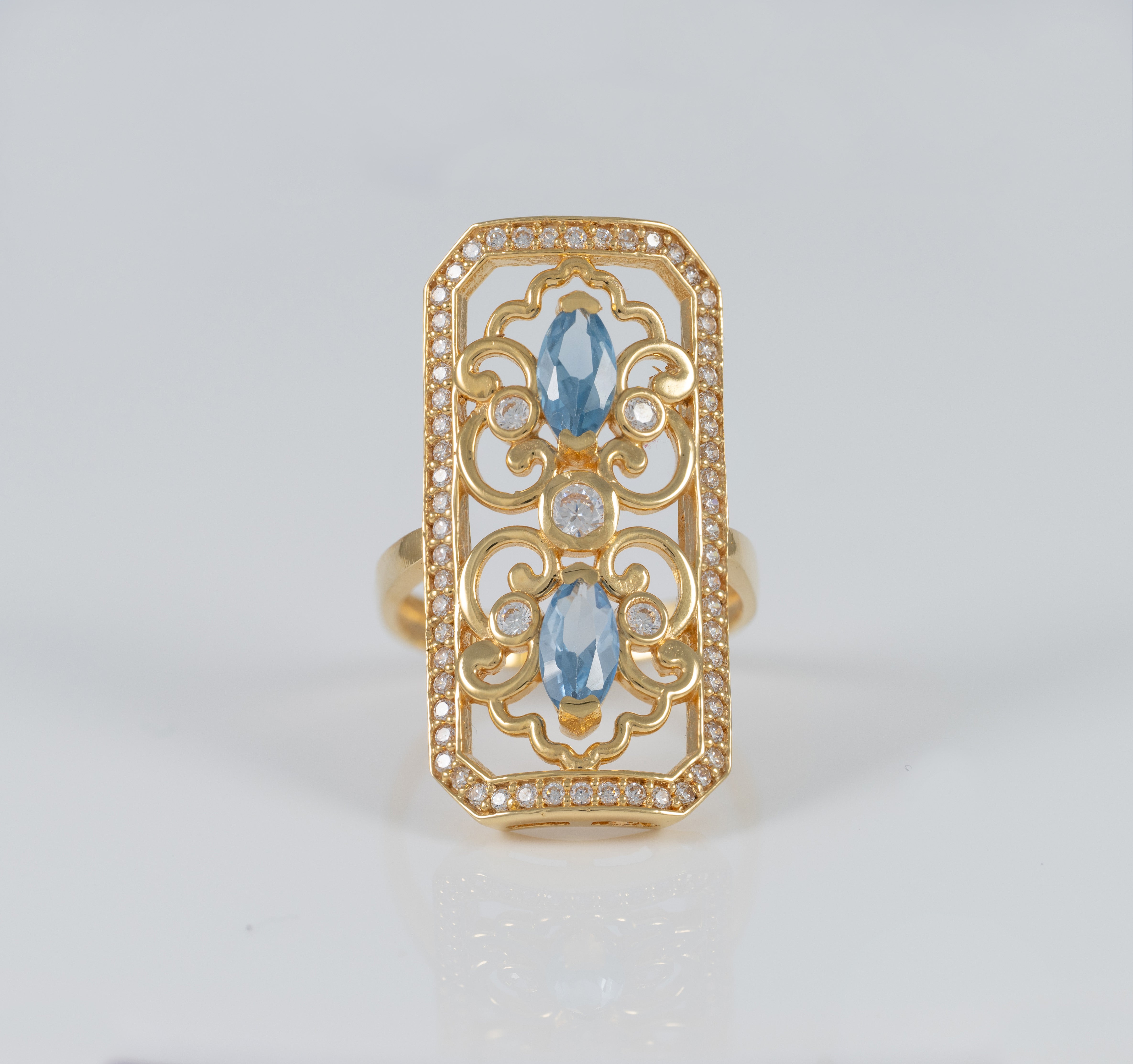 Anillo lanzadera de oro 18k 750