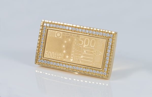 Anillo billete 500 de oro 18k 750