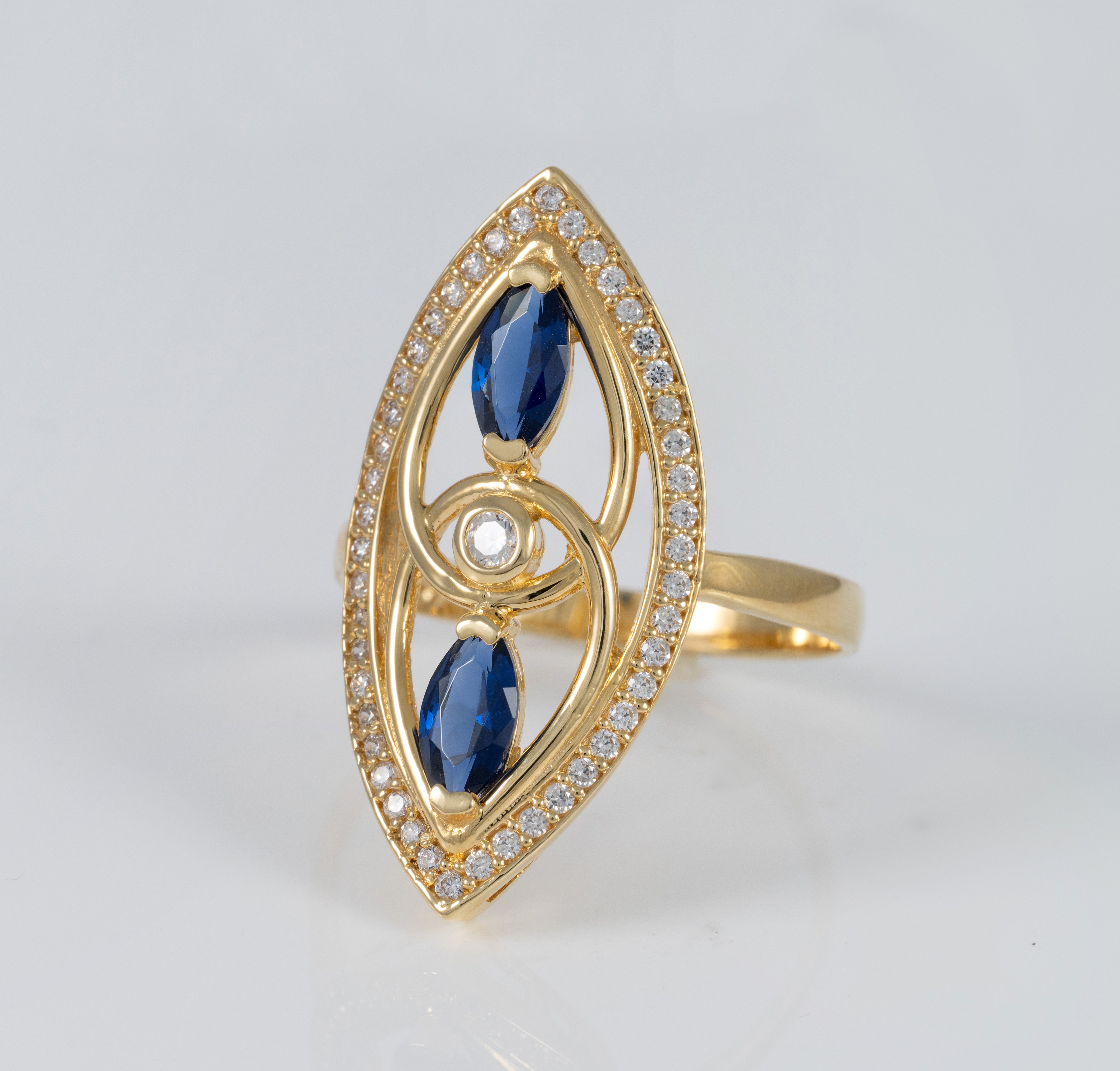 Anillo lanzadera de oro 18k 750