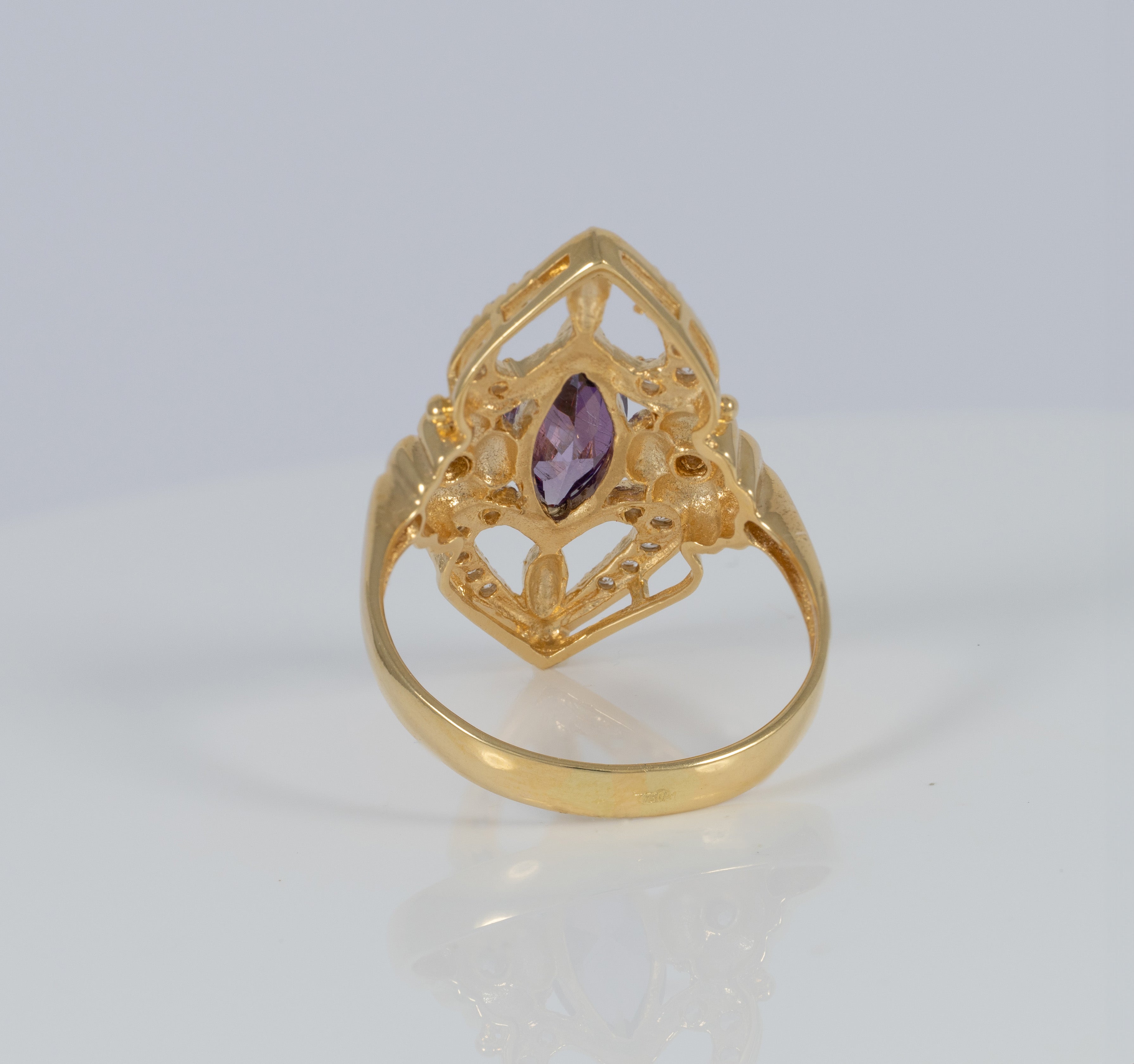 Anillo lanzadera de oro 18k 750