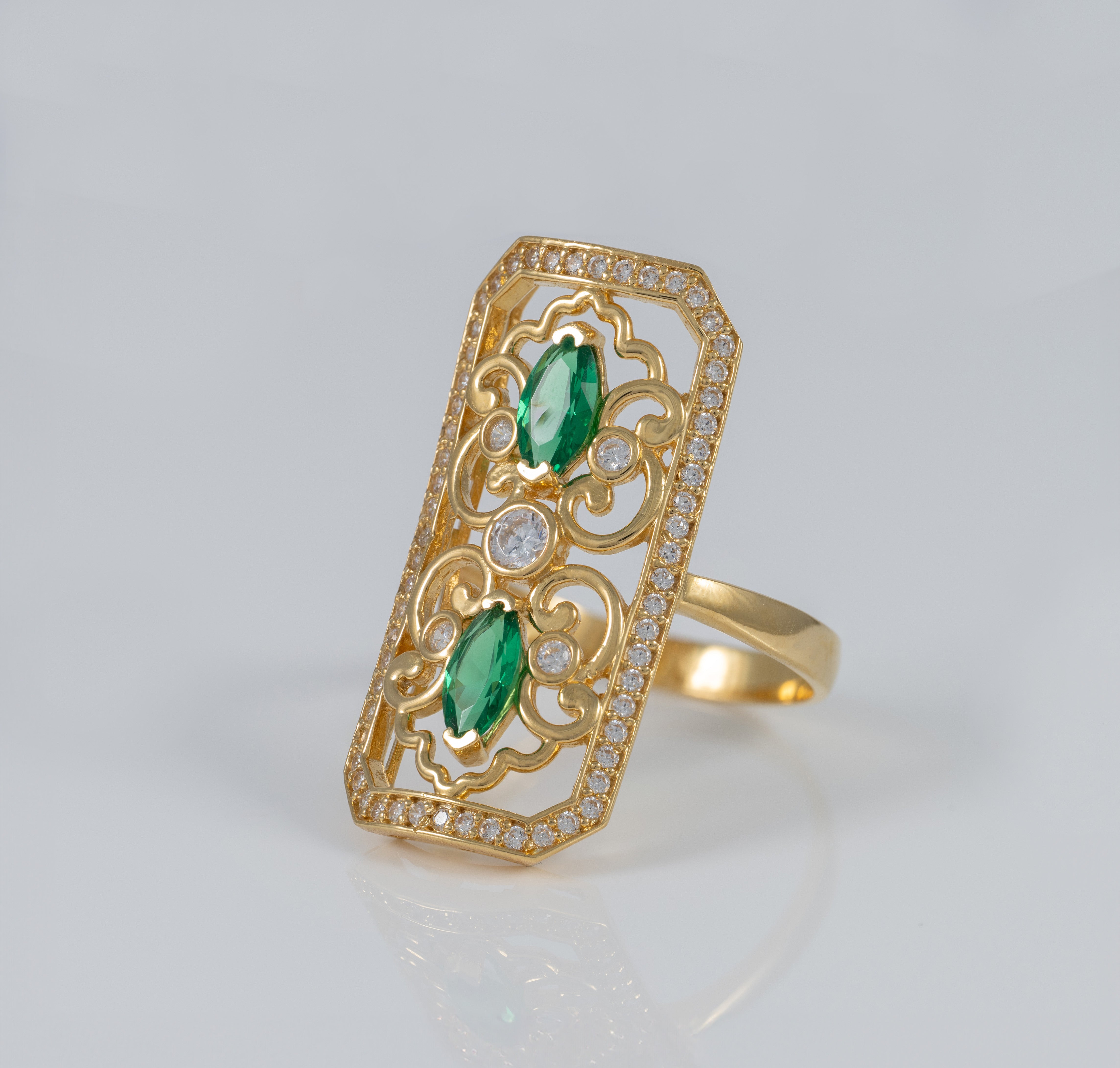 Anillo lanzadera de oro 18k 750