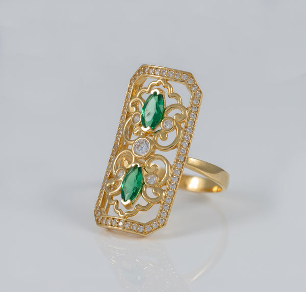 Anillo lanzadera de oro 18k 750