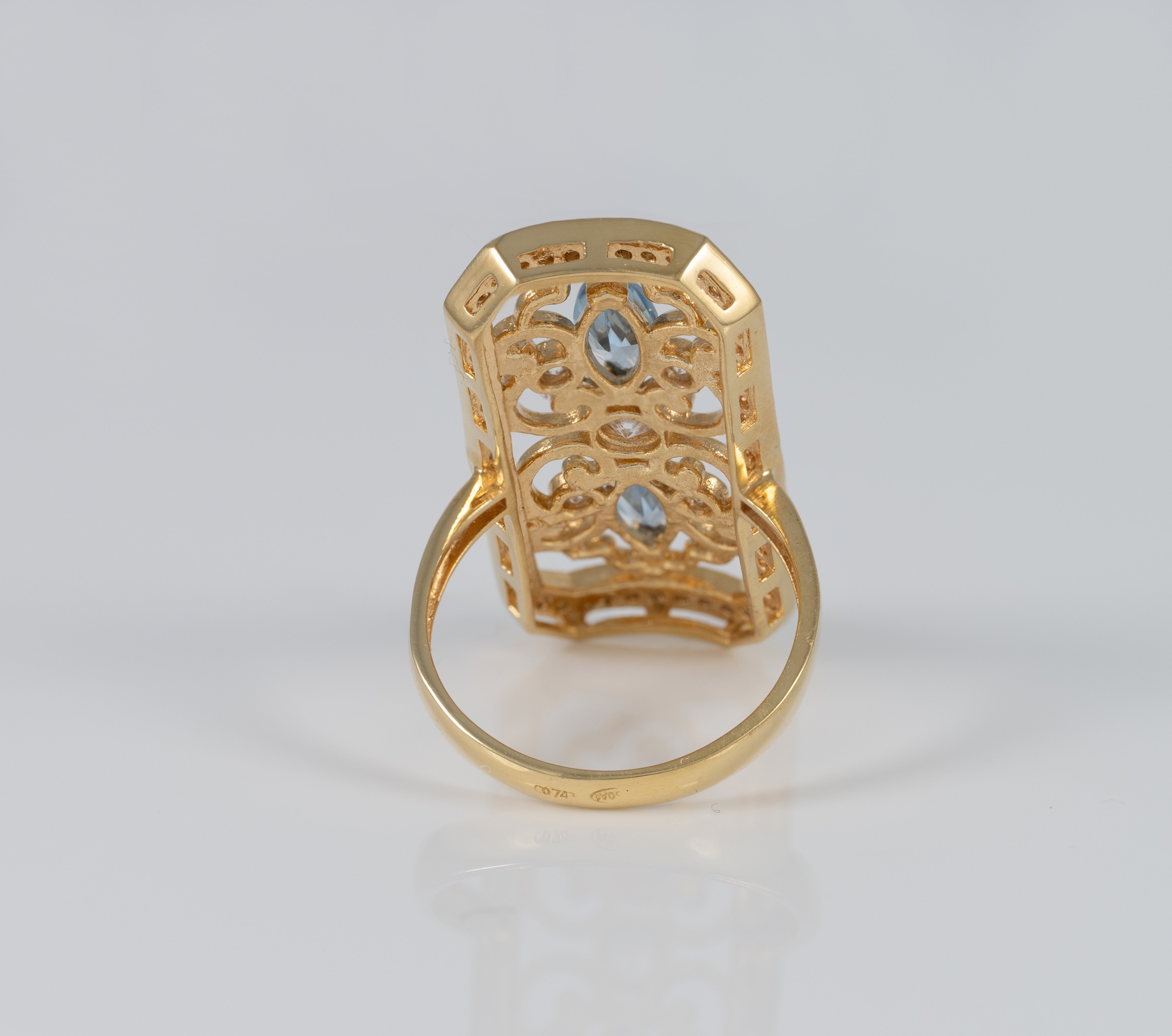 Anillo lanzadera de oro 18k 750