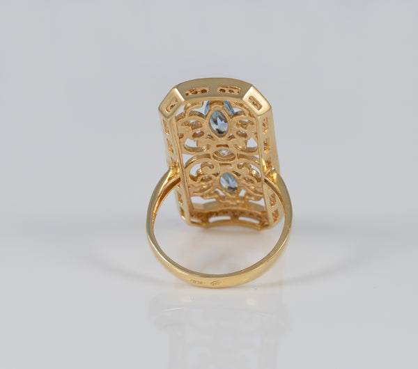 Anillo lanzadera de oro 18k 750