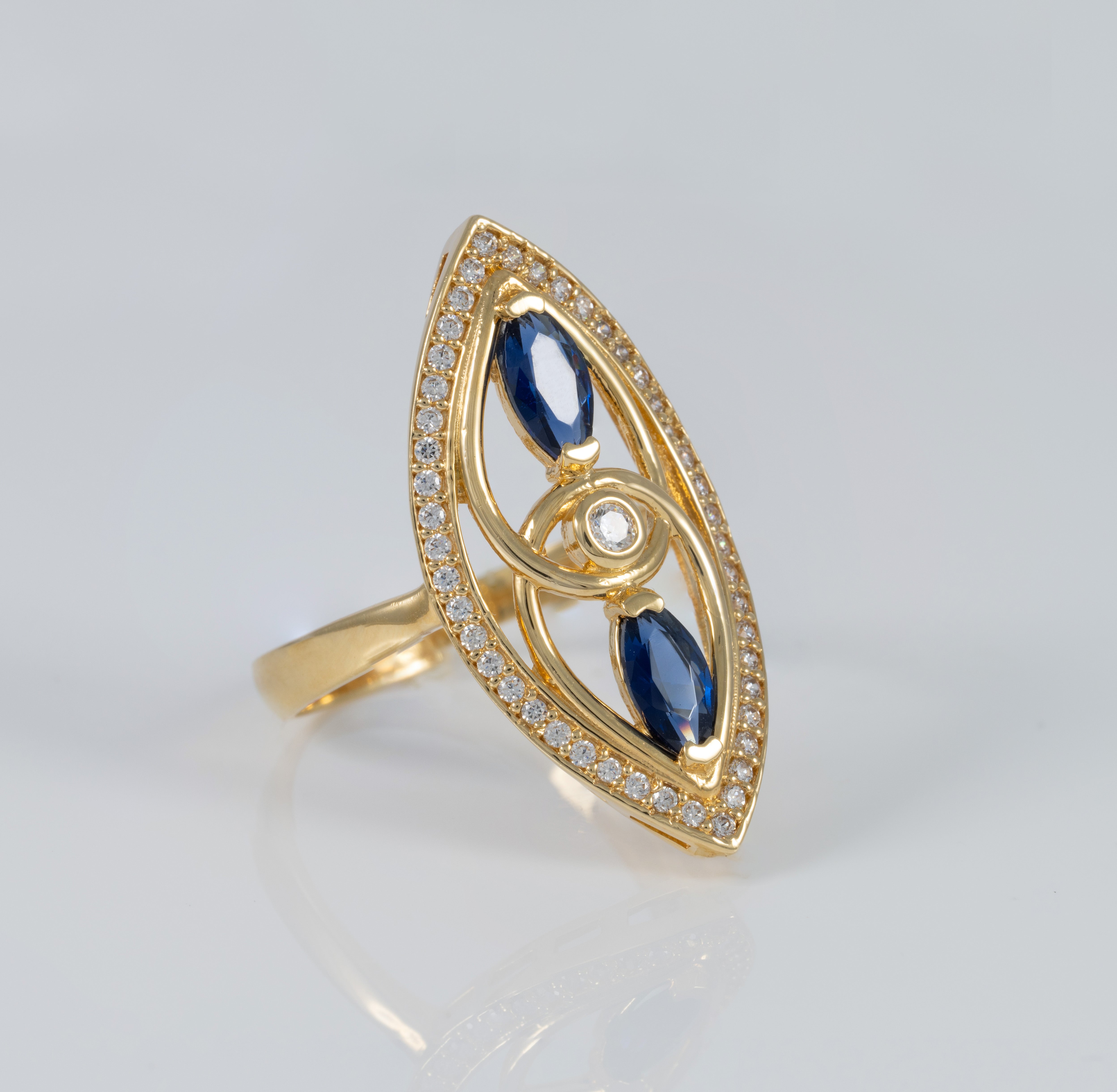 Anillo lanzadera de oro 18k 750