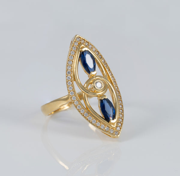 Anillo lanzadera de oro 18k 750