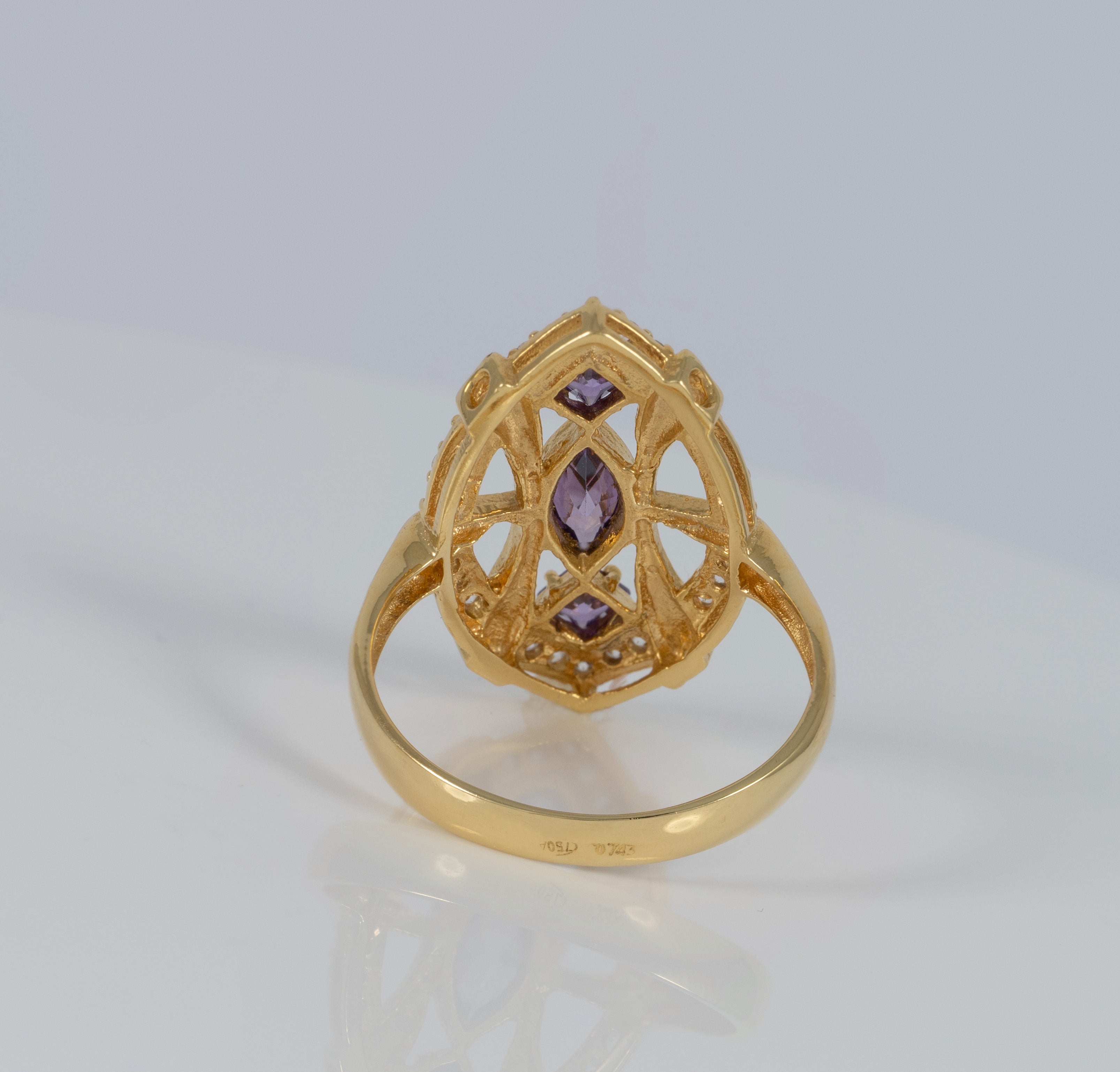 Anillo lanzadera de oro 18k 750