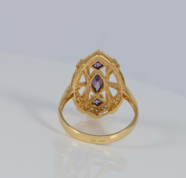 Anillo lanzadera de oro 18k 750