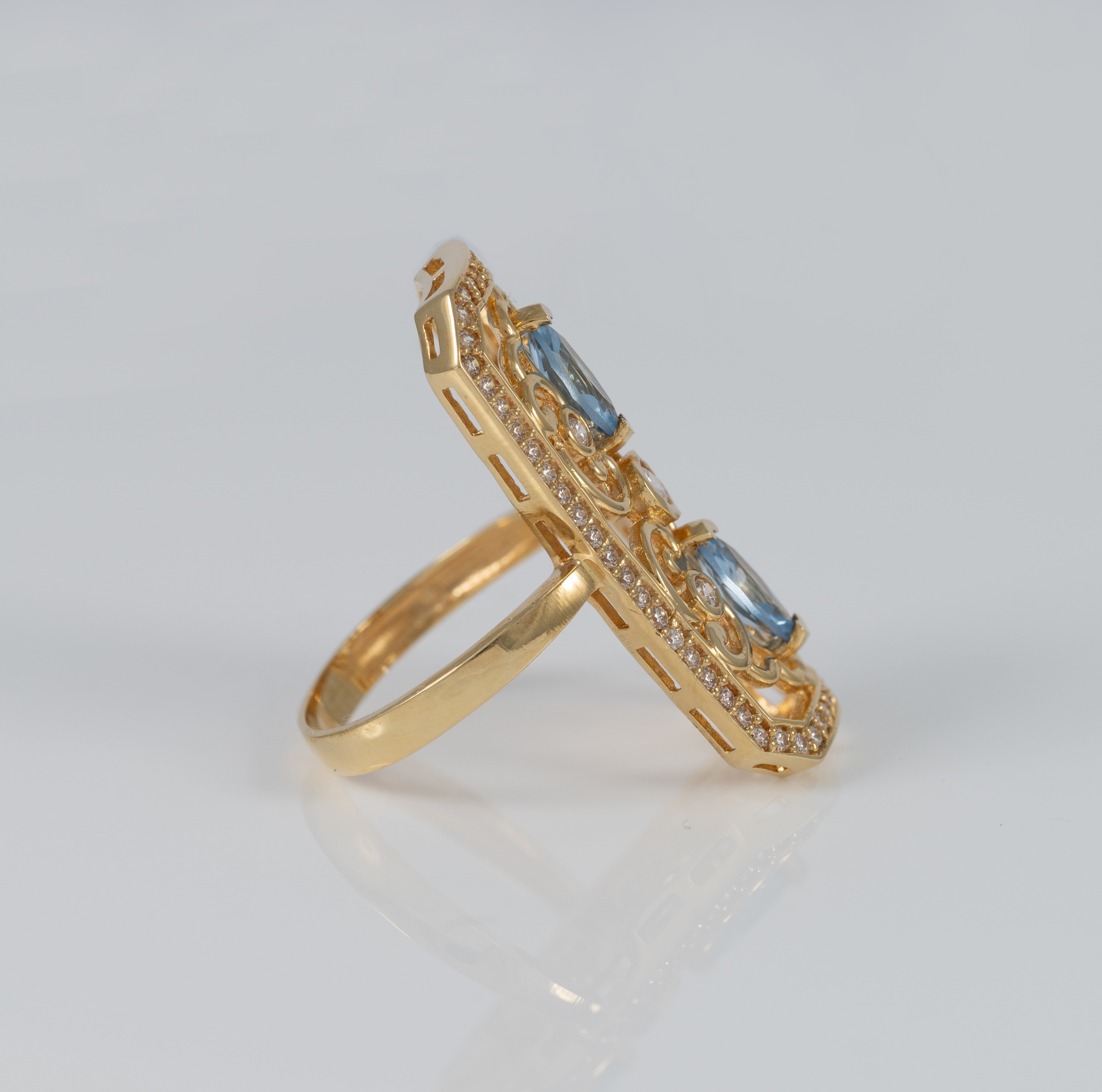 Anillo lanzadera de oro 18k 750