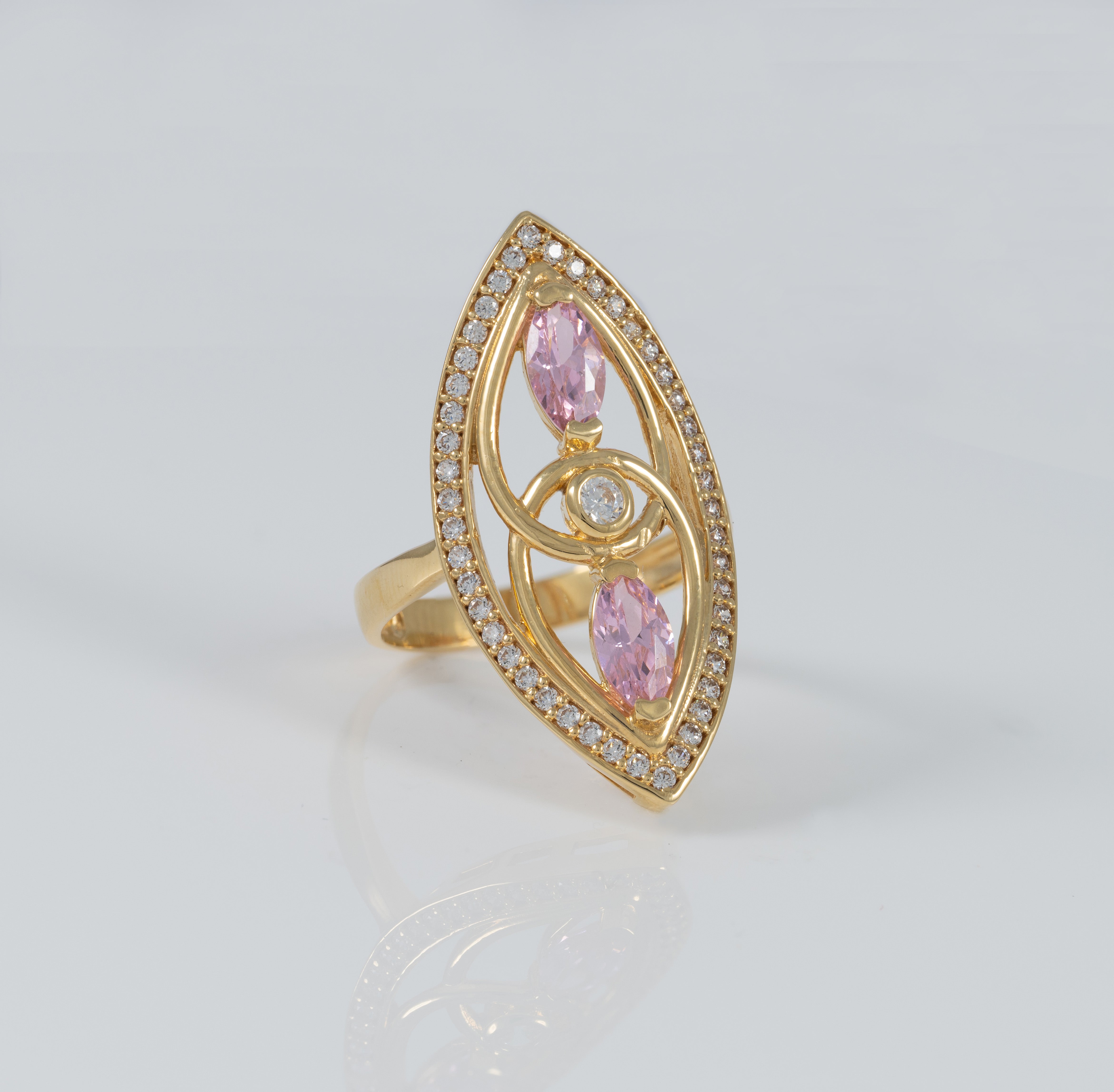 Anillo lanzadera de oro 18k 750