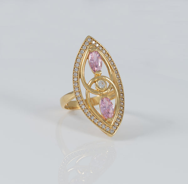 Anillo lanzadera de oro 18k 750