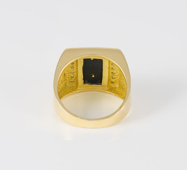 Anillo insignia Cruz de Santiago en oro amarillo 18k y brillantes