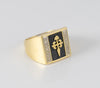 Anillo insignia Cruz de Santiago en oro amarillo 18k y brillantes