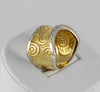 Anillo en oro amarillo y blanco 18k con brillantes