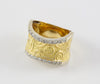 Anillo en oro amarillo y blanco 18k con brillantes