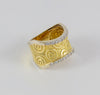 Anillo en oro amarillo y blanco 18k con brillantes