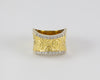 Anillo en oro amarillo y blanco 18k con brillantes