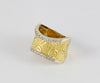 Anillo en oro amarillo y blanco 18k con brillantes