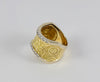 Anillo en oro amarillo y blanco 18k con brillantes