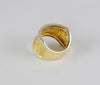 Anillo en oro amarillo y blanco 18k con brillantes