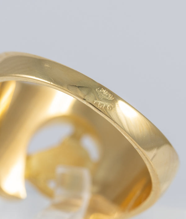 Anillo herradura caballo de oro 18k 750