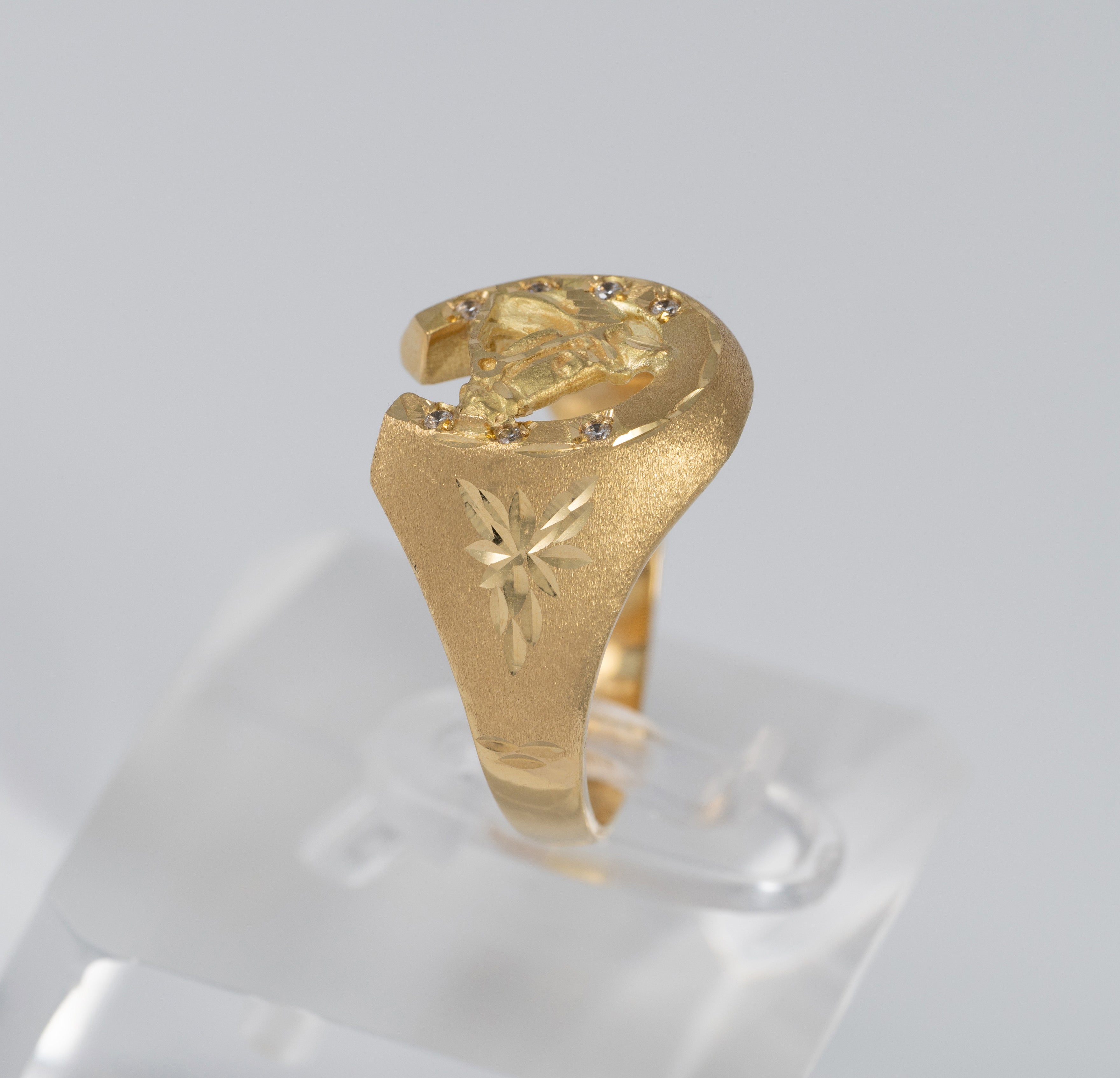 Anillo herradura caballo de oro 18k 750