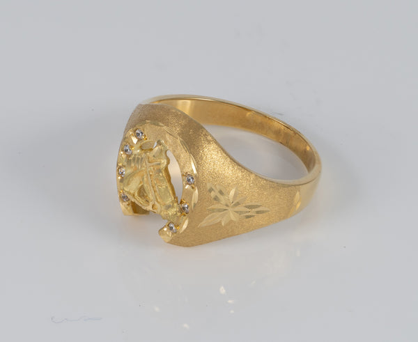 Anillo herradura caballo de oro 18k 750