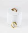 Anillo Infinity en oro amarillo 18k con diamantes zafiros rubíes y esmeraldas