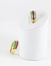 Anillo Infinity en oro amarillo 18k con diamantes zafiros rubíes y esmeraldas