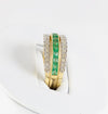 Anillo Infinity en oro amarillo 18k con diamantes zafiros rubíes y esmeraldas
