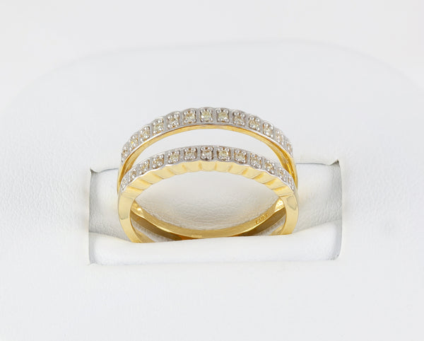 Anillo Infinity en oro amarillo 18k con diamantes zafiros rubíes y esmeraldas
