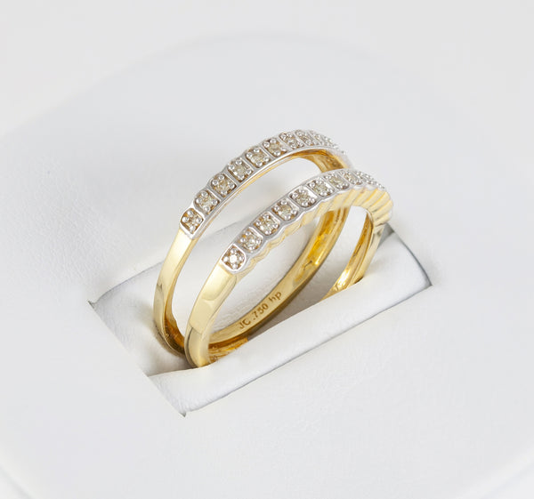 Anillo Infinity en oro amarillo 18k con diamantes zafiros rubíes y esmeraldas