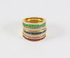 Anillo Infinity en oro amarillo 18k con diamantes zafiros rubíes y esmeraldas